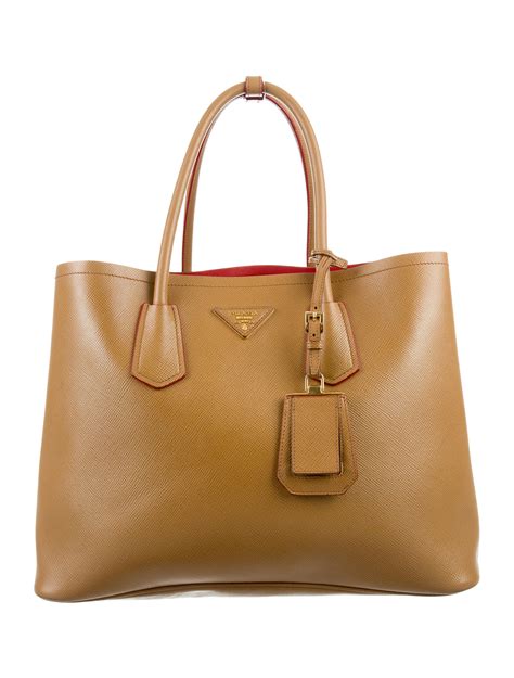 prada double saffiano tote|Prada saffiano cuir leather tote.